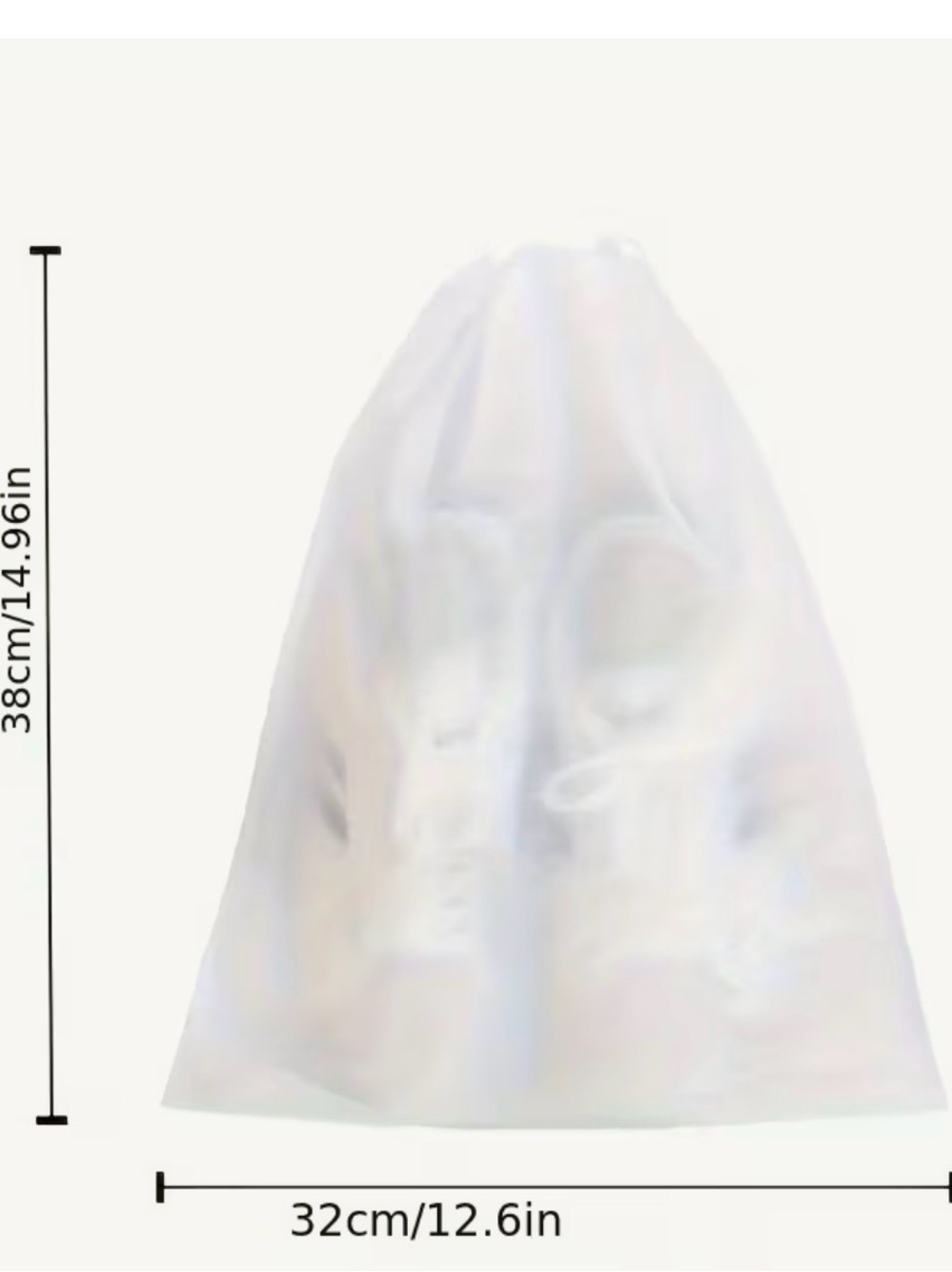 Set of 15 White Drawstring Shoe/Bag  Bags 15x12.6 - Picture 4 of 5